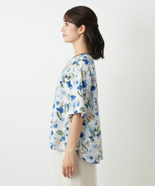 Leilian / レリアン シャツ・ブラウス | フラワー柄スモックブラウス【Leilian WHITE LABEL】 | 詳細8