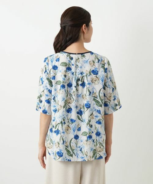 Leilian / レリアン シャツ・ブラウス | フラワー柄スモックブラウス【Leilian WHITE LABEL】 | 詳細9