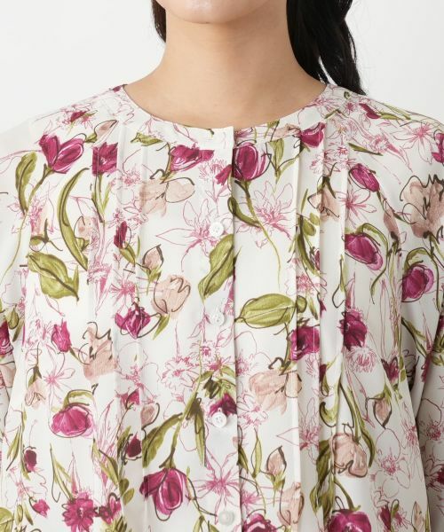 Leilian / レリアン シャツ・ブラウス | フラワー柄チュニックブラウス【Leilian WHITE LABEL】 | 詳細10