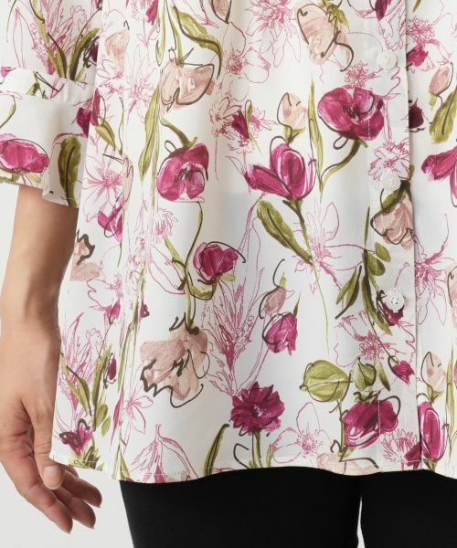 Leilian / レリアン シャツ・ブラウス | フラワー柄チュニックブラウス【Leilian WHITE LABEL】 | 詳細13