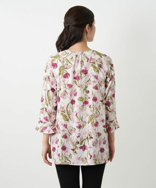 Leilian / レリアン シャツ・ブラウス | フラワー柄チュニックブラウス【Leilian WHITE LABEL】 | 詳細9