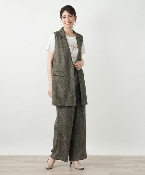 Leilian / レリアン テーラードジャケット | ラペルドベスト【Leilian WHITE LABEL】 | 詳細1