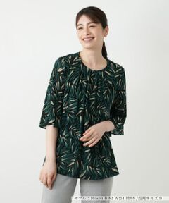 Leilian / レリアン シャツ・ブラウス | プリントタックブラウス【Leilian WHITE LABEL】