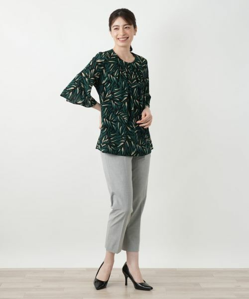 Leilian / レリアン シャツ・ブラウス | プリントタックブラウス【Leilian WHITE LABEL】 | 詳細1