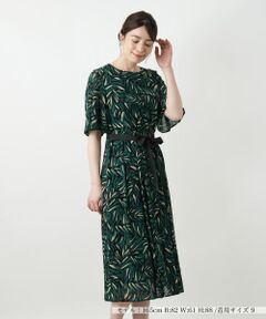 Leilian / レリアン ドレス | 洗えるプリントプリーツワンピース【パワーネット素材】【Leilian WHITE LABEL】