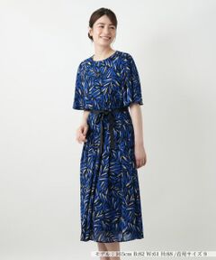 Leilian / レリアン ドレス | 洗えるプリントプリーツワンピース【パワーネット素材】【Leilian WHITE LABEL】