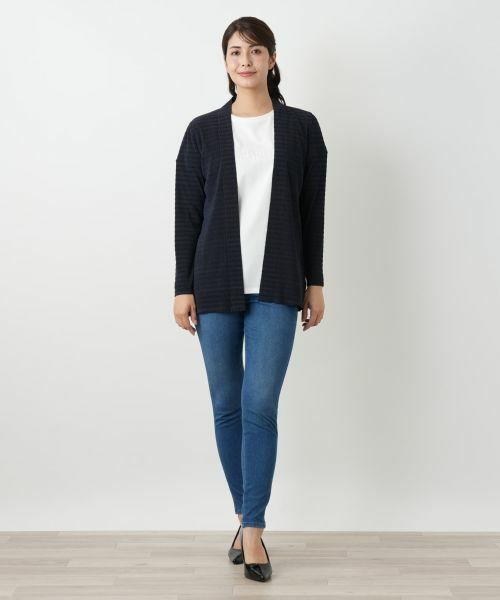 Leilian / レリアン シャツ・ブラウス | ボーダー羽織ブラウス【Leilian WHITE LABEL】 | 詳細1