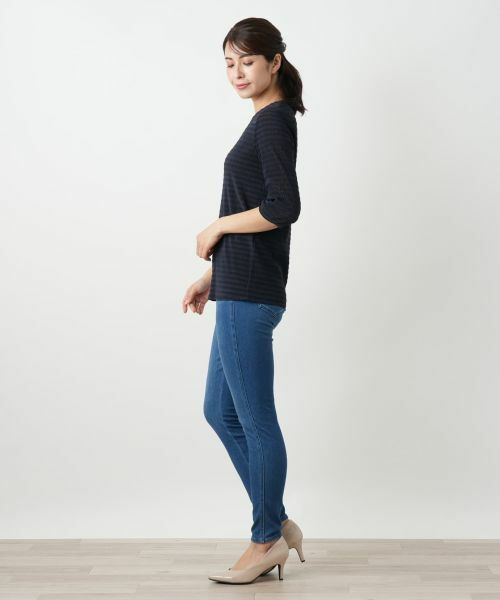 Leilian / レリアン カットソー | ボーダー七分袖カットソー【Leilian WHITE LABEL】 | 詳細2