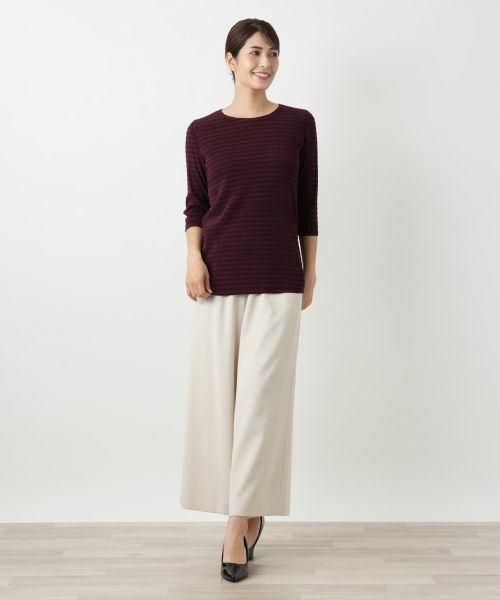 Leilian / レリアン カットソー | ボーダー七分袖カットソー【Leilian WHITE LABEL】 | 詳細4