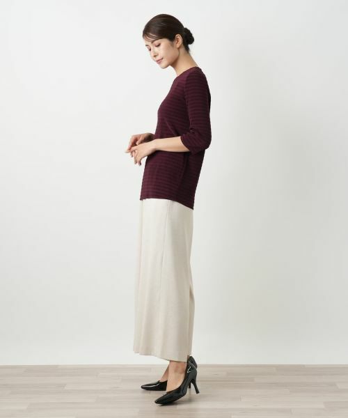 Leilian / レリアン カットソー | ボーダー七分袖カットソー【Leilian WHITE LABEL】 | 詳細5