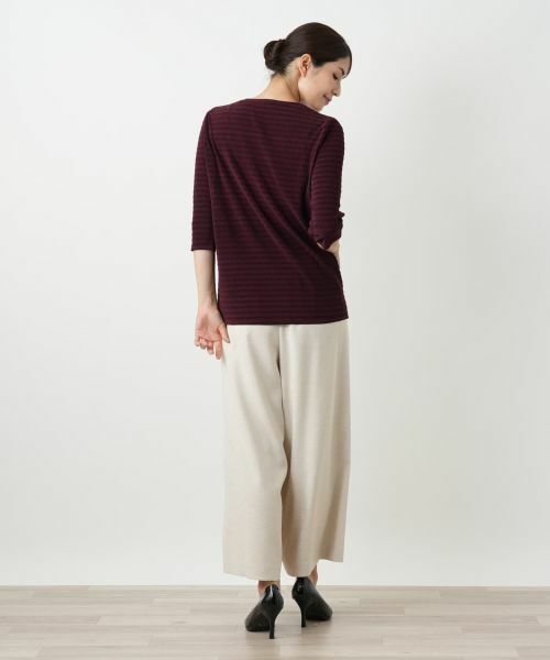 Leilian / レリアン カットソー | ボーダー七分袖カットソー【Leilian WHITE LABEL】 | 詳細6