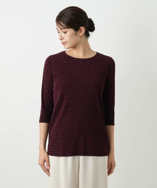 Leilian / レリアン カットソー | ボーダー七分袖カットソー【Leilian WHITE LABEL】 | 詳細7