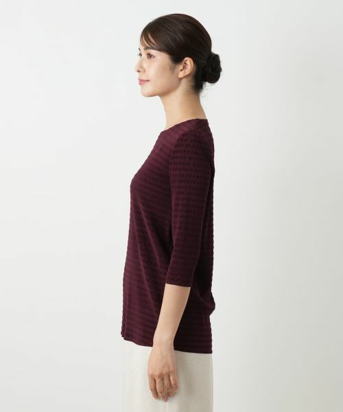 Leilian / レリアン カットソー | ボーダー七分袖カットソー【Leilian WHITE LABEL】 | 詳細8