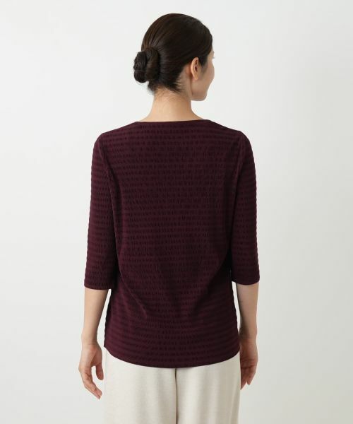 Leilian / レリアン カットソー | ボーダー七分袖カットソー【Leilian WHITE LABEL】 | 詳細9