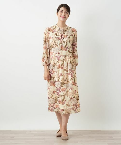 Leilian / レリアン ドレス | 洗える花柄フレアワンピース【パワーネット素材】【Leilian WHITE LABEL】 | 詳細1