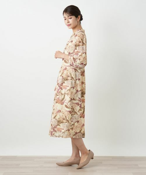 Leilian / レリアン ドレス | 洗える花柄フレアワンピース【パワーネット素材】【Leilian WHITE LABEL】 | 詳細2