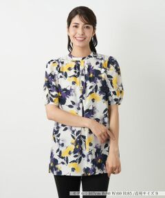 Leilian / レリアン シャツ・ブラウス | プリントタックブラウス【Leilian WHITE LABEL】