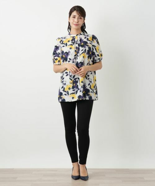 Leilian / レリアン シャツ・ブラウス | プリントタックブラウス【Leilian WHITE LABEL】 | 詳細1