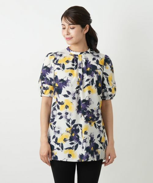 Leilian / レリアン シャツ・ブラウス | プリントタックブラウス【Leilian WHITE LABEL】 | 詳細4