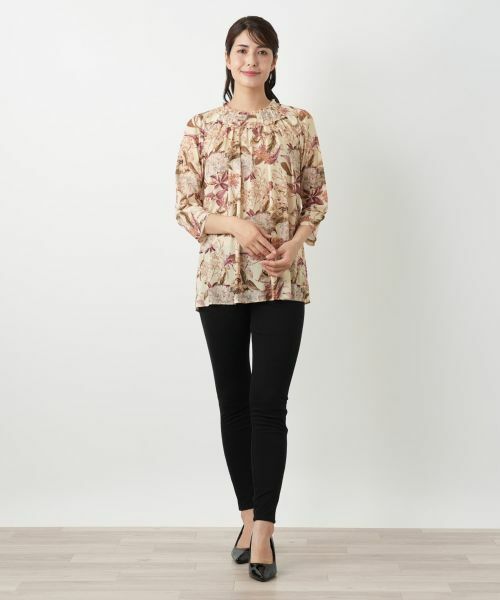Leilian / レリアン シャツ・ブラウス | 花柄フレアブラウス【Leilian WHITE LABEL】 | 詳細1