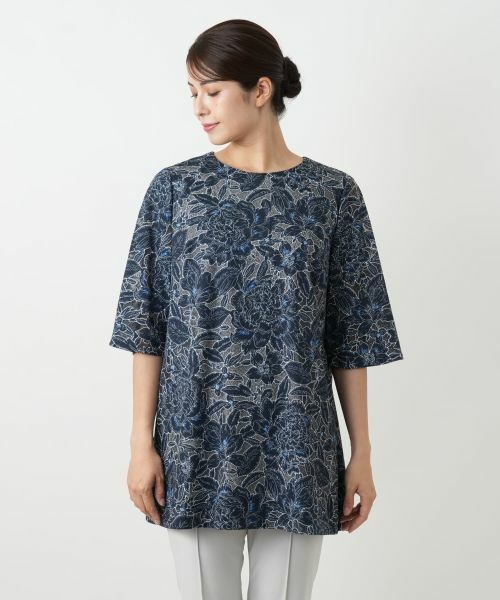 Leilian / レリアン シャツ・ブラウス | 刺繍クルーネックブラウス | 詳細7