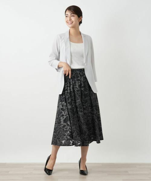 Leilian / レリアン ミニ・ひざ丈スカート | フラワー刺繍スカート | 詳細1