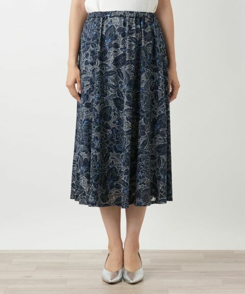 Leilian / レリアン ミニ・ひざ丈スカート | フラワー刺繍スカート | 詳細7