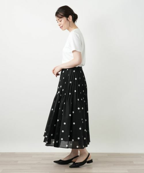 Leilian / レリアン ロング・マキシ丈スカート | ドットプリーツスカート | 詳細5