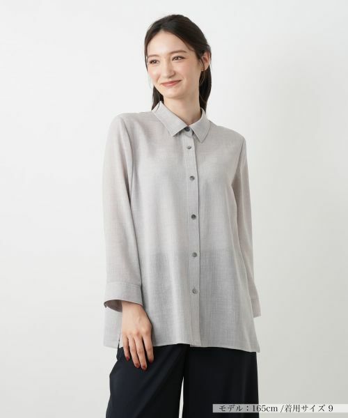 Leilian / レリアン シャツ・ブラウス | 七分袖ブラウス【Leilian WHITE LABEL】(キャメル系)