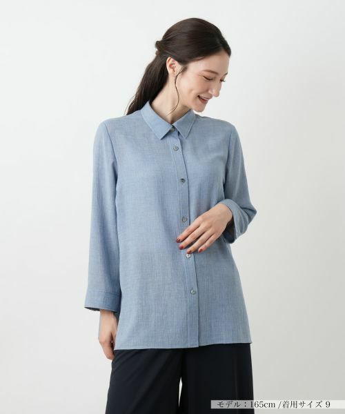 Leilian / レリアン シャツ・ブラウス | 七分袖ブラウス【Leilian WHITE LABEL】(コバルトブルー)