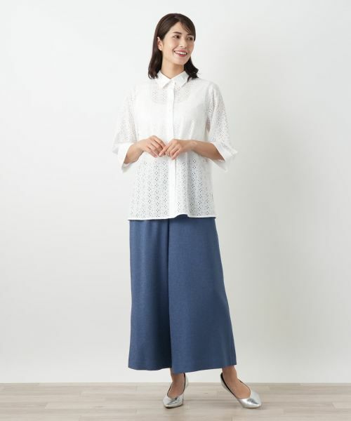 Leilian / レリアン シャツ・ブラウス | カットワーク七分袖ブラウス【Leilian WHITE LABEL】 | 詳細1