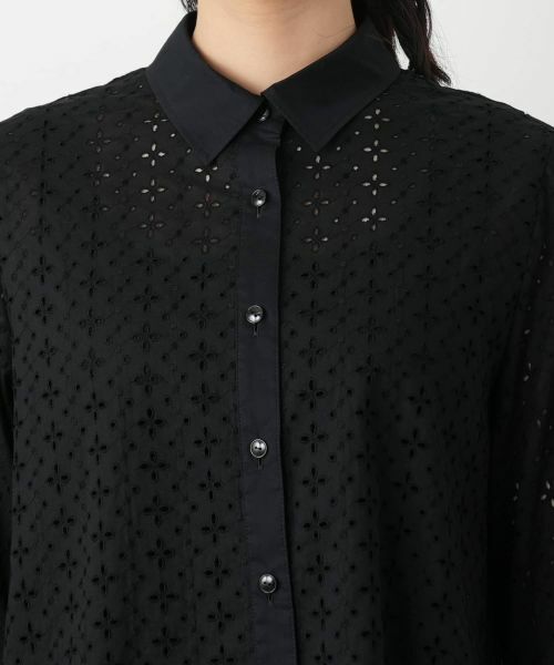 Leilian / レリアン シャツ・ブラウス | カットワーク七分袖ブラウス【Leilian WHITE LABEL】 | 詳細10