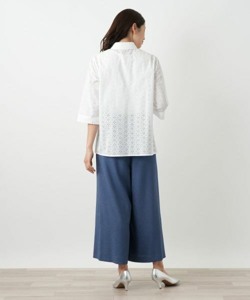 Leilian / レリアン シャツ・ブラウス | カットワーク七分袖ブラウス【Leilian WHITE LABEL】 | 詳細3