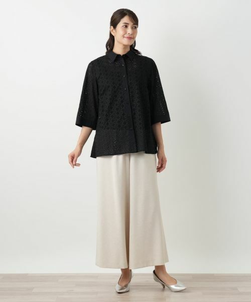 Leilian / レリアン シャツ・ブラウス | カットワーク七分袖ブラウス【Leilian WHITE LABEL】 | 詳細4