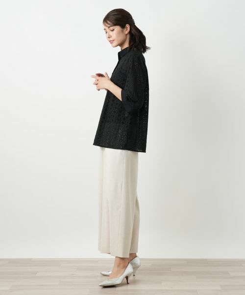 Leilian / レリアン シャツ・ブラウス | カットワーク七分袖ブラウス【Leilian WHITE LABEL】 | 詳細5