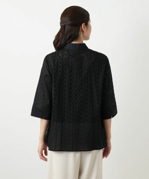 Leilian / レリアン シャツ・ブラウス | カットワーク七分袖ブラウス【Leilian WHITE LABEL】 | 詳細9