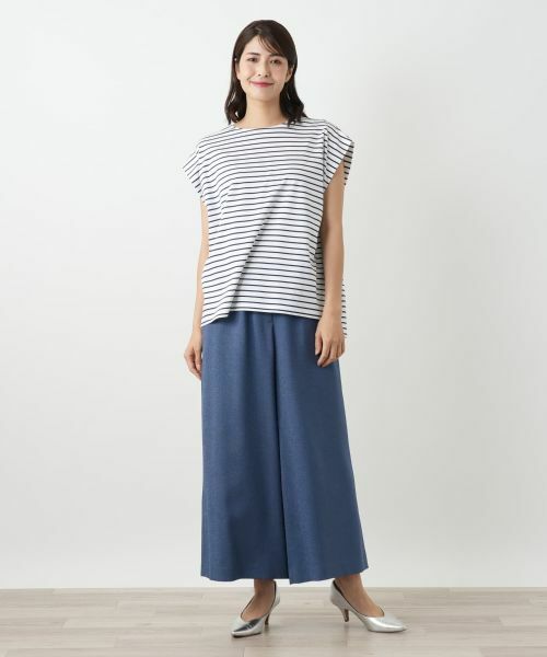 Leilian / レリアン カットソー | ボーダーノースリーブカットソー【Leilian WHITE LABEL】 | 詳細1