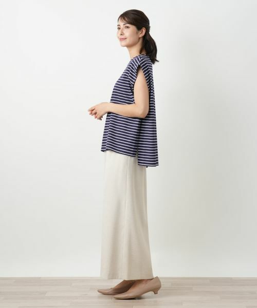 Leilian / レリアン カットソー | ボーダーノースリーブカットソー【Leilian WHITE LABEL】 | 詳細5