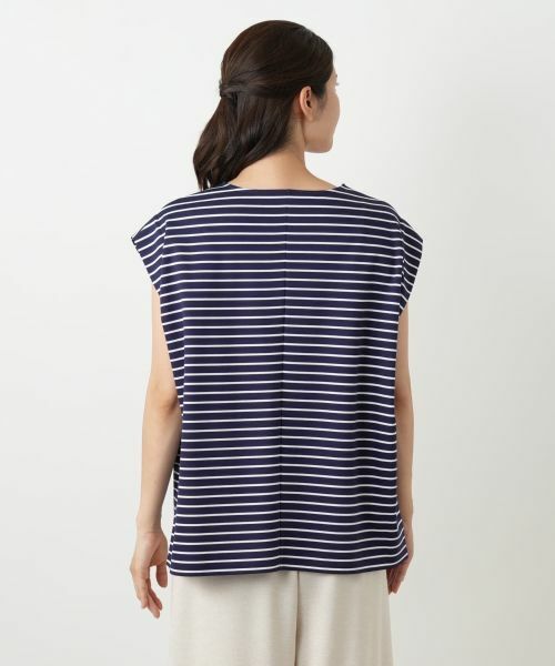 Leilian / レリアン カットソー | ボーダーノースリーブカットソー【Leilian WHITE LABEL】 | 詳細9