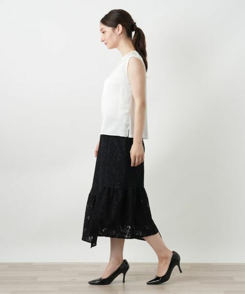 Leilian / レリアン ミニ・ひざ丈スカート | カギ編みレーススカート | 詳細2