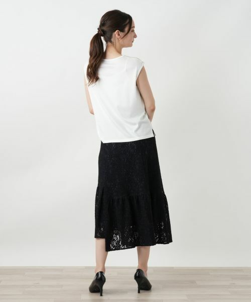 Leilian / レリアン ミニ・ひざ丈スカート | カギ編みレーススカート | 詳細3