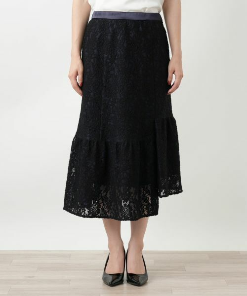 Leilian / レリアン ミニ・ひざ丈スカート | カギ編みレーススカート | 詳細4