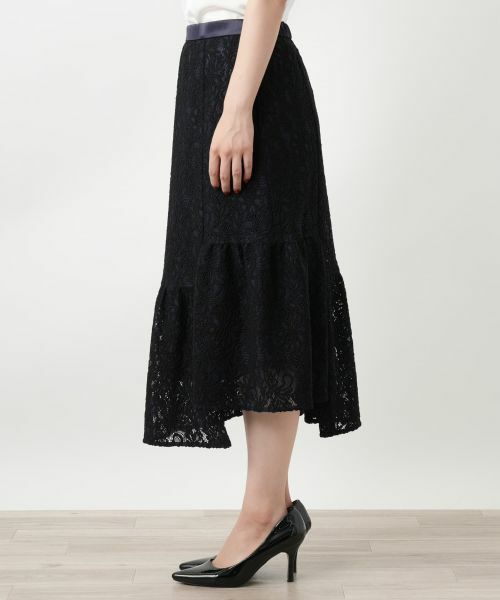 Leilian / レリアン ミニ・ひざ丈スカート | カギ編みレーススカート | 詳細5