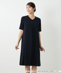 Leilian / レリアン ドレス | 洗えるVネックフレアワンピース【Leilian WHITE LABEL】