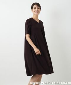 Leilian / レリアン ドレス | 洗えるVネックフレアワンピース【Leilian WHITE LABEL】