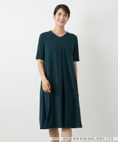 Leilian / レリアン ドレス | 洗えるVネックフレアワンピース【Leilian WHITE LABEL】
