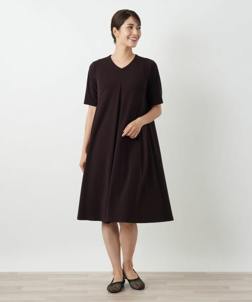 Leilian / レリアン ドレス | 洗えるVネックフレアワンピース【Leilian WHITE LABEL】 | 詳細1