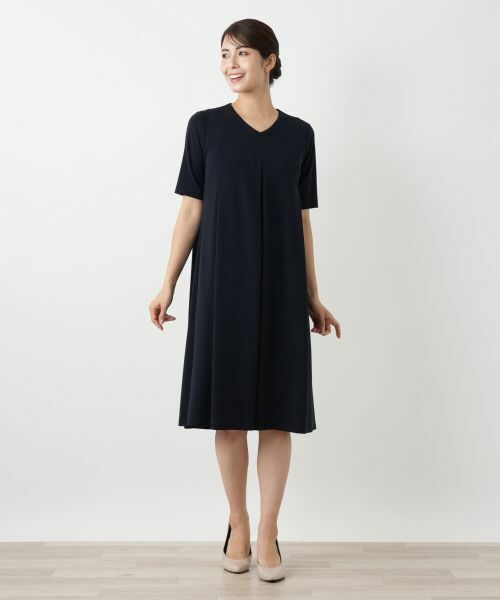 Leilian / レリアン ドレス | 洗えるVネックフレアワンピース【Leilian WHITE LABEL】 | 詳細4