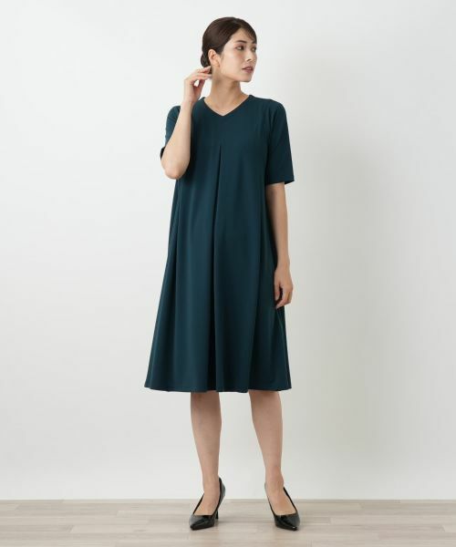 Leilian / レリアン ドレス | 洗えるVネックフレアワンピース【Leilian WHITE LABEL】 | 詳細7