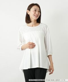 Leilian / レリアン カットソー | レース切替カットソー【Leilian WHITE LABEL】